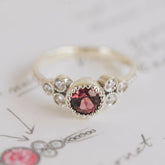Rhodolite Garnet and Diamond Ring - Boutee