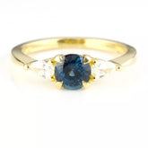 Sapphire & Diamond Trilogy Engagement Ring - Boutee