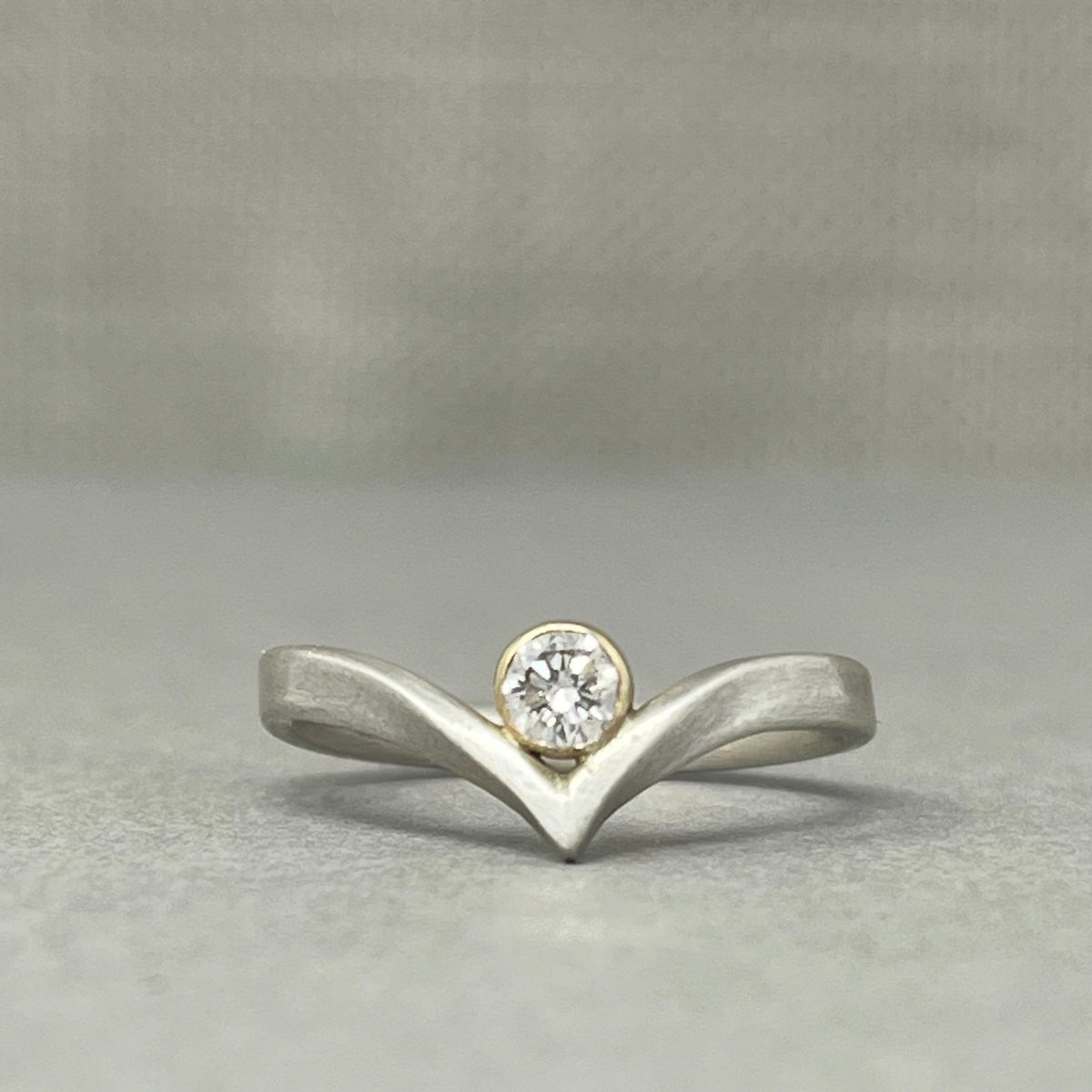 Diamond Wishbone Engagement Ring - Boutee