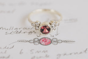 Rhodolite Garnet and Diamond Ring - Boutee
