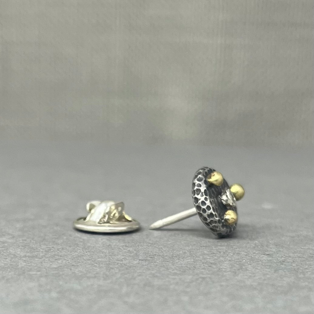Tie Pin / Sterling Silver, 18ct Gold, Diamond - Boutee