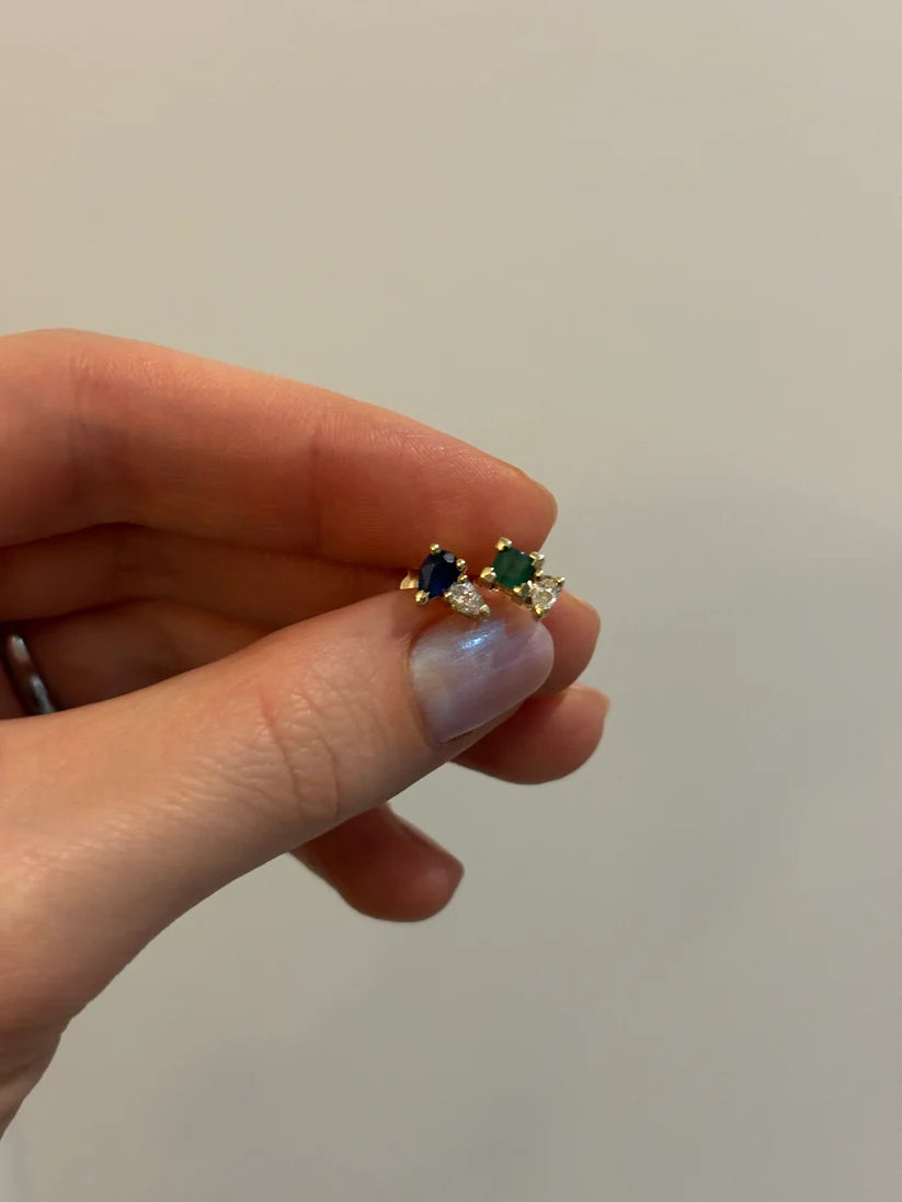 Sapphire and Diamond Earrings - Boutee