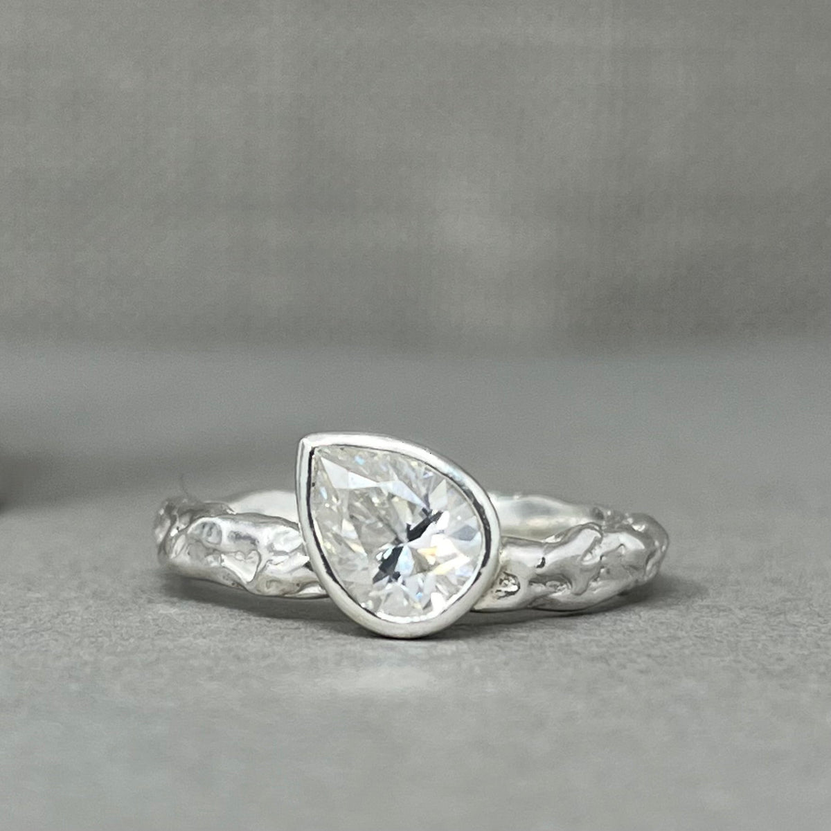 Moissanite Teardrop Engagement Ring - Boutee