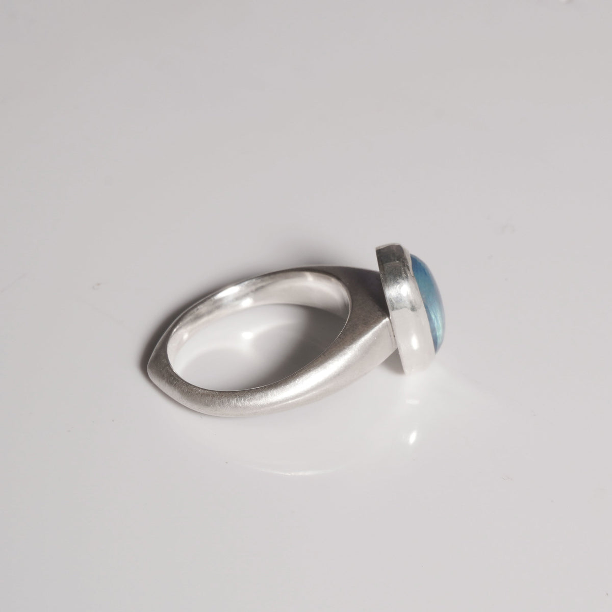 sterling silver chunky aquamarine ring