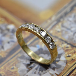 Channel Set Diamond & 18ct Yellow Gold Half Eternity Ring - Boutee