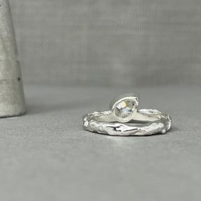 Moissanite Teardrop Engagement Ring - Boutee