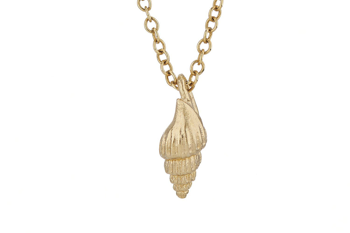 Tiny gold dog whelk pendant - Boutee