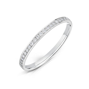 1.5mm White Gold Full Eternity Ring - Grain Set