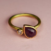 22ct & 18ct Gold Ring With Ruby and Pink Diamond - Boutee