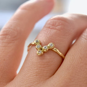 Diamond Tiara Ring in 18ct Yellow Gold - Boutee
