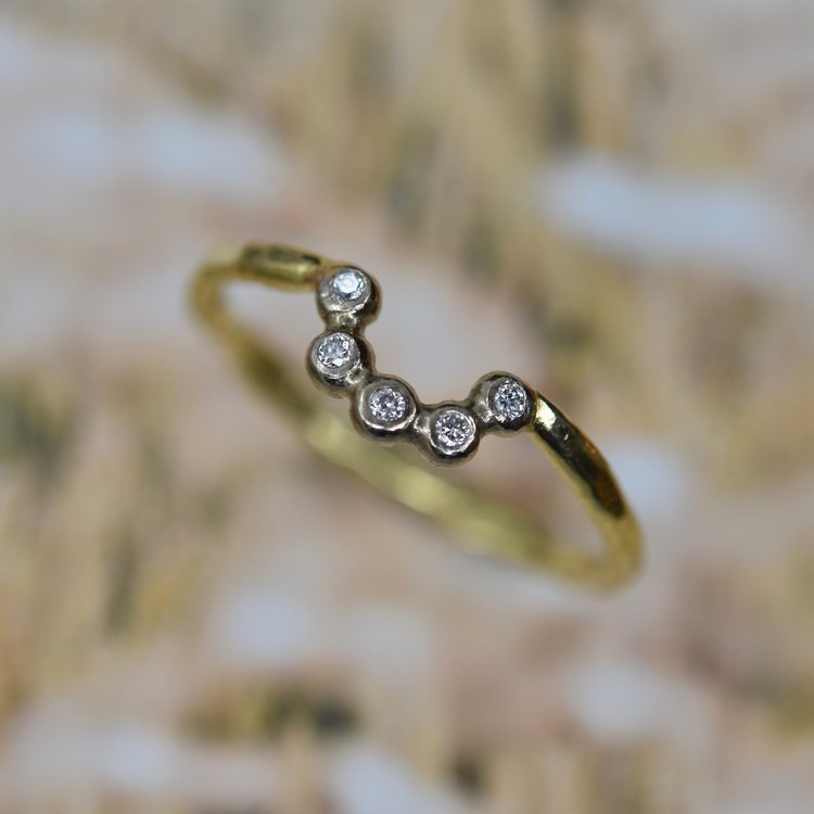 Diamond Tiara Ring in 18ct Yellow and White Gold - Boutee