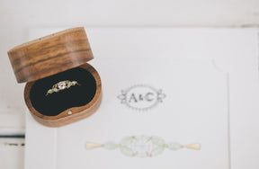 Diamond and Green Sapphire Engagement Ring - Boutee