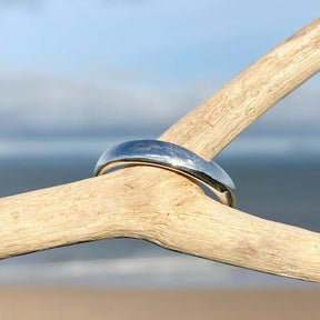 Elements Oval Profile Wedding Ring Sterling Silver