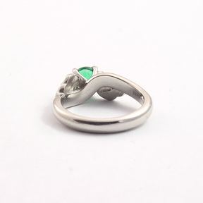 Emerald & Diamond 3 Stone Leaf Ring - Boutee