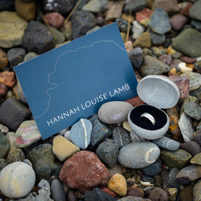 Diamond Solitaire Silver Ring - Mountain Range