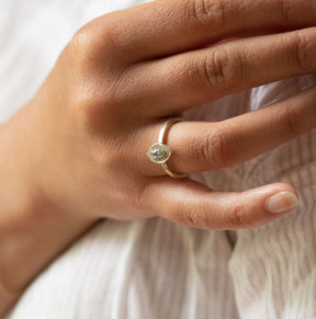 Salt and Pepper Diamond Halo Ring - Boutee