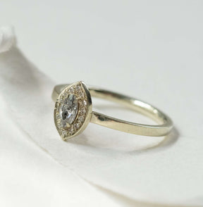 Salt and Pepper Diamond Halo Ring - Boutee