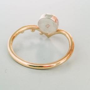 9 Carat Yellow Gold Green Sea Glass Engagement Ring - ALLURE CollectionRingsBooblinka Jewellery