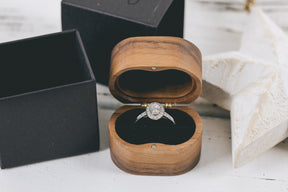 Oval Halo Moissanite Engagement Ring - Boutee