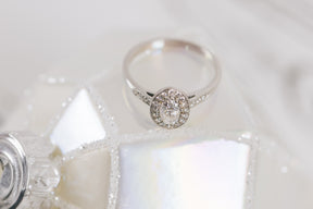 Oval Halo Moissanite Engagement Ring - Boutee
