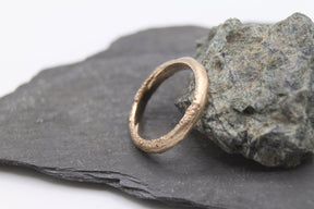 Uniquely Textured Thin Sandcast Ring - Boutee
