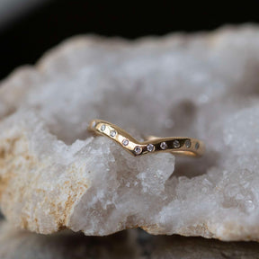 Diamond Wishbone Ring - Gentle Curve - Boutee