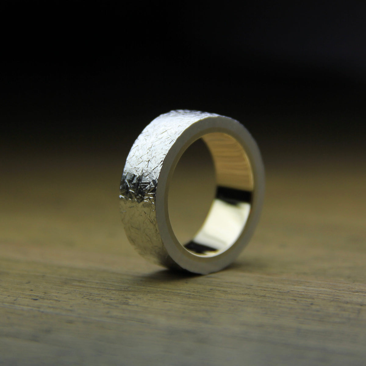 Silver & 9ct Yellow Heavy Weight Ring
