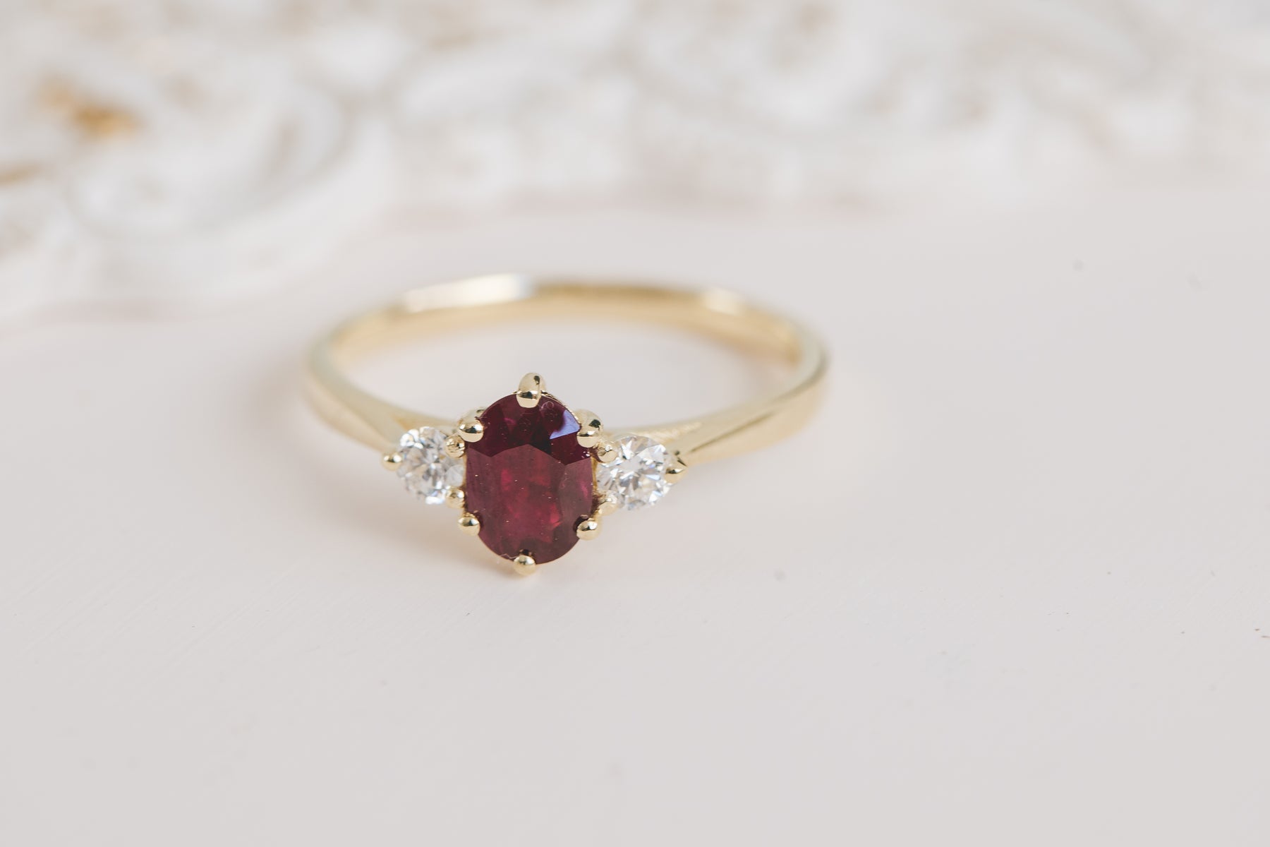 Ruby and Diamond Trilogy Ring - Boutee