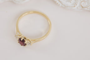 Ruby and Diamond Trilogy Ring - Boutee