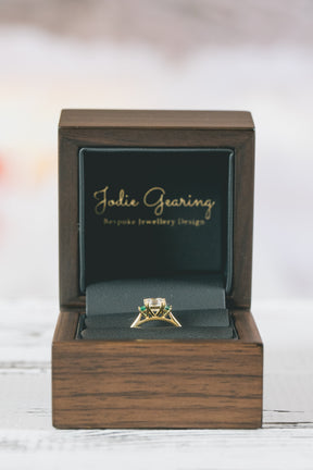Art Deco Inspired Trilogy Engagement Ring - Boutee