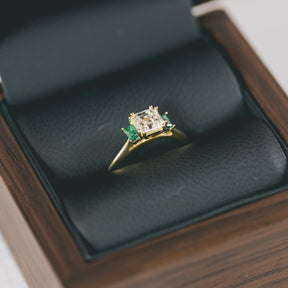 Art Deco Inspired Trilogy Engagement Ring - Boutee