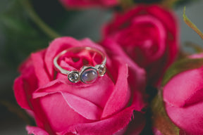 Moonstone and Diamond Engagement Ring - Boutee