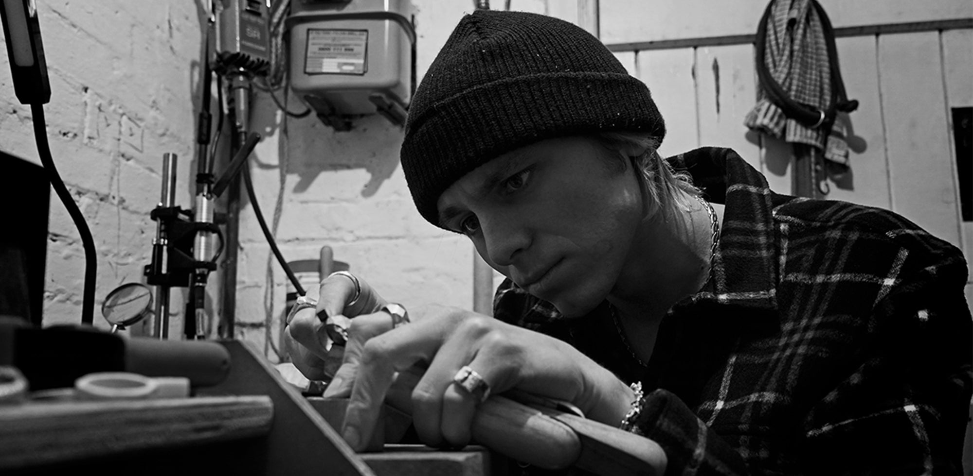 Independent jeweller Luke Brient in his workshop in Norfolk