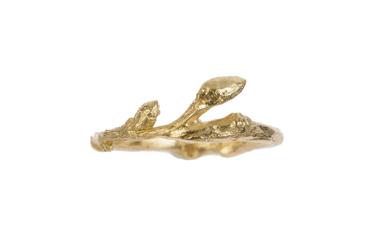 Gold Budded Twig Ring - Boutee