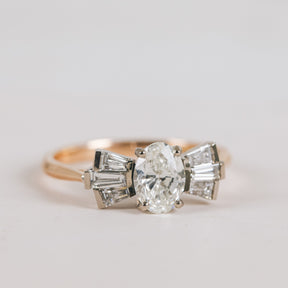 Contemporary Twist on Art Deco Engagement Ring - Boutee