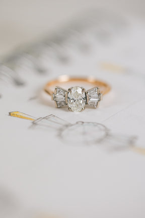 Contemporary Twist on Art Deco Engagement Ring - Boutee