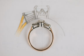 Contemporary Twist on Art Deco Engagement Ring - Boutee