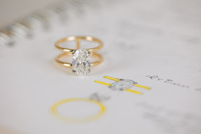 Oval Cut Diamond Double Band Ring - Boutee