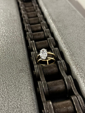 Oval Cut Diamond Double Band Ring - Boutee