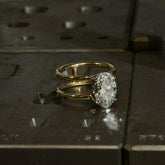 Oval Cut Diamond Double Band Ring - Boutee