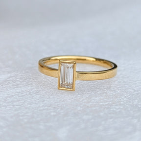 Baguette Moissanite Engagement Ring