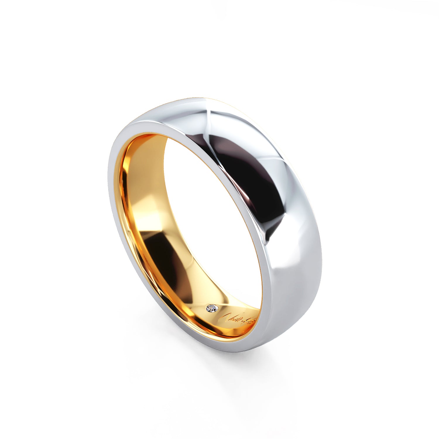 Two Tone Court Wedding Band - Boutee