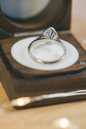 Pear Cut Halo Engagement Ring - Boutee