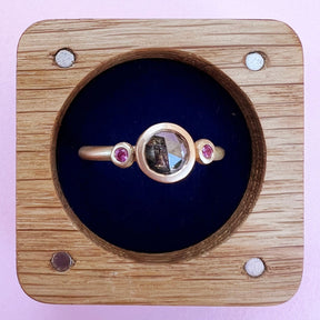 22ct & 9ct Gold Salt & Pepper Diamond & Sapphire Ring - Boutee