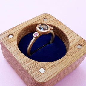 22ct & 9ct Gold Salt & Pepper Diamond & Sapphire Ring - Boutee