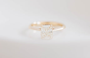 Radiant Cut Diamond Engagement Ring with a Hidden Halo - Boutee