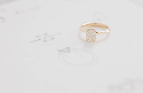 Radiant Cut Diamond Engagement Ring with a Hidden Halo - Boutee