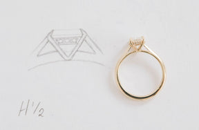 Radiant Cut Diamond Engagement Ring with a Hidden Halo - Boutee