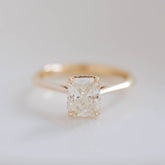 Radiant Cut Diamond Engagement Ring with a Hidden Halo - Boutee