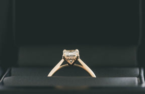 Radiant Cut Diamond Engagement Ring with a Hidden Halo - Boutee
